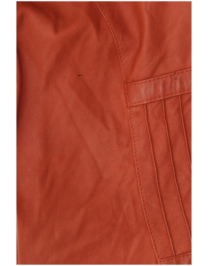 ELEGANCE PARIS Veste Blazer 2 Boutons Femme UK 20 2XL Cuir Marron