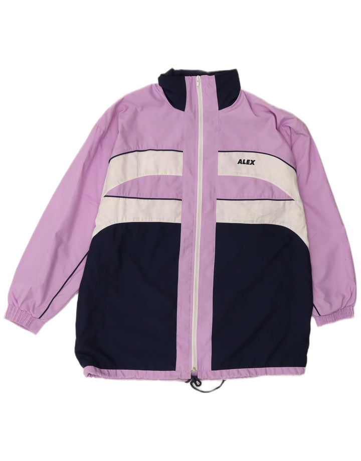 ALEX Veste de survêtement surdimensionnée pour femme UK 12 Violet moyen Colourblock