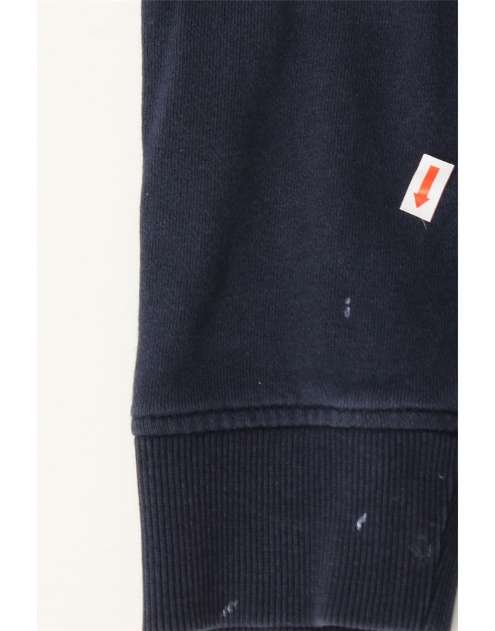 TOMMY HILFIGER Mens Regular Fit Graphic Hoodie Jumper Medium Navy Blue Vintage Tommy Hilfiger and Second-Hand Tommy Hilfiger from Messina Hembry 