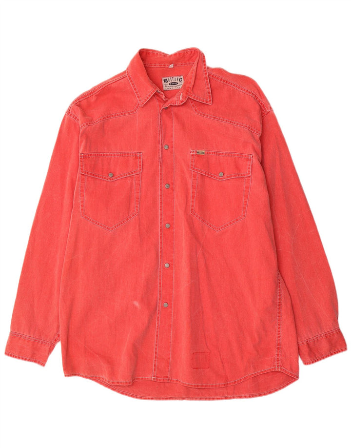 Mustang Chemise en Jean Homme Rouge Moyen