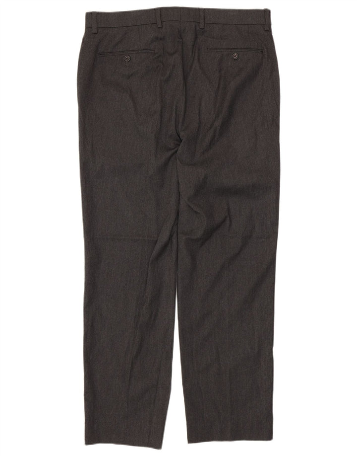 RALPH LAUREN Pantalon de Costume Droit Homme W33 L32 Gris Polyester