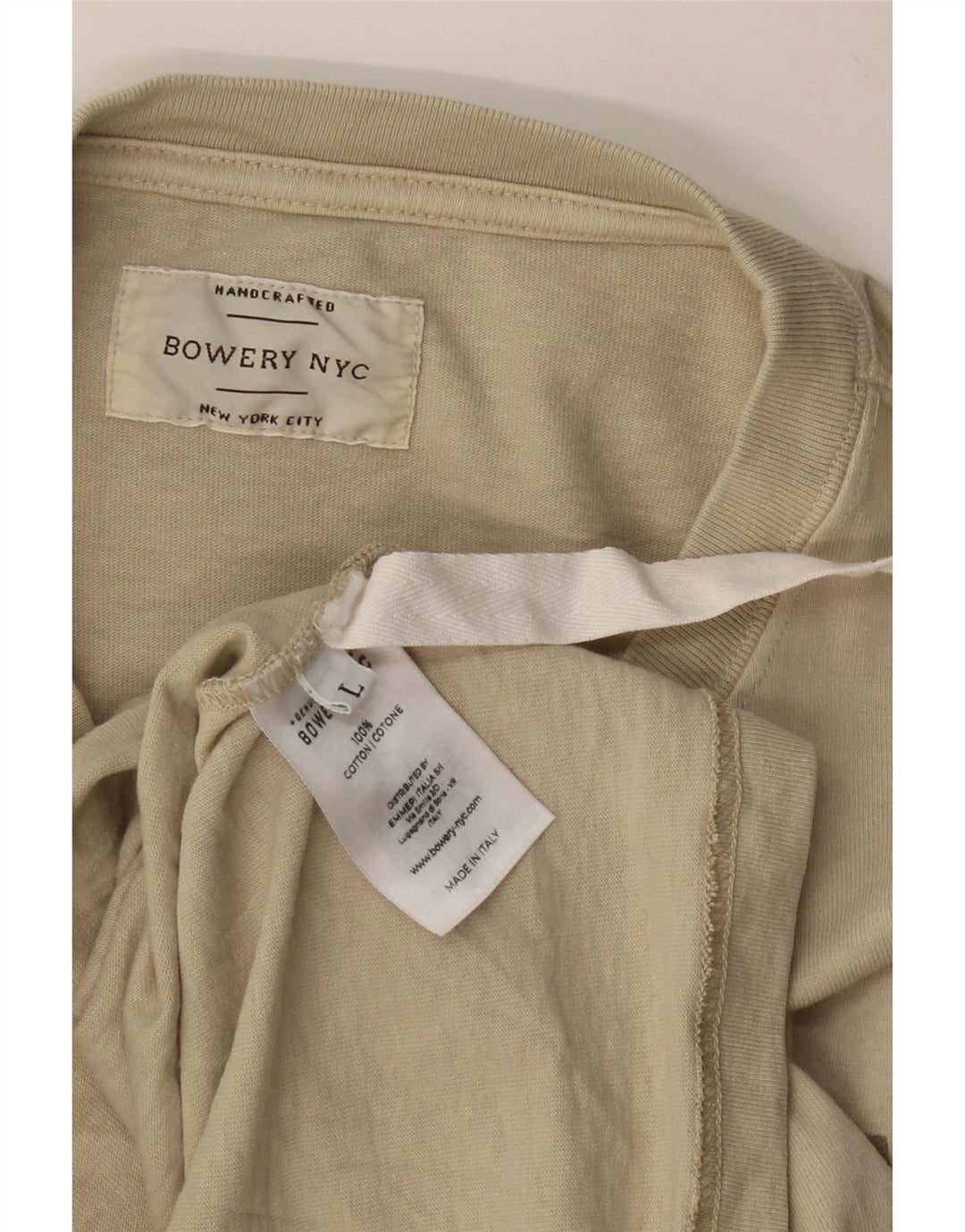 BOWERY Haut graphique à manches longues pour homme en coton beige