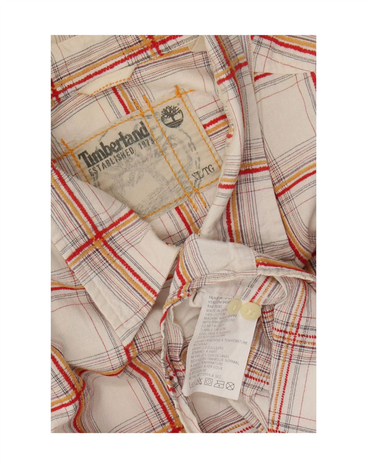 Timberland Chemise Homme XL Blanc Carreaux Coton