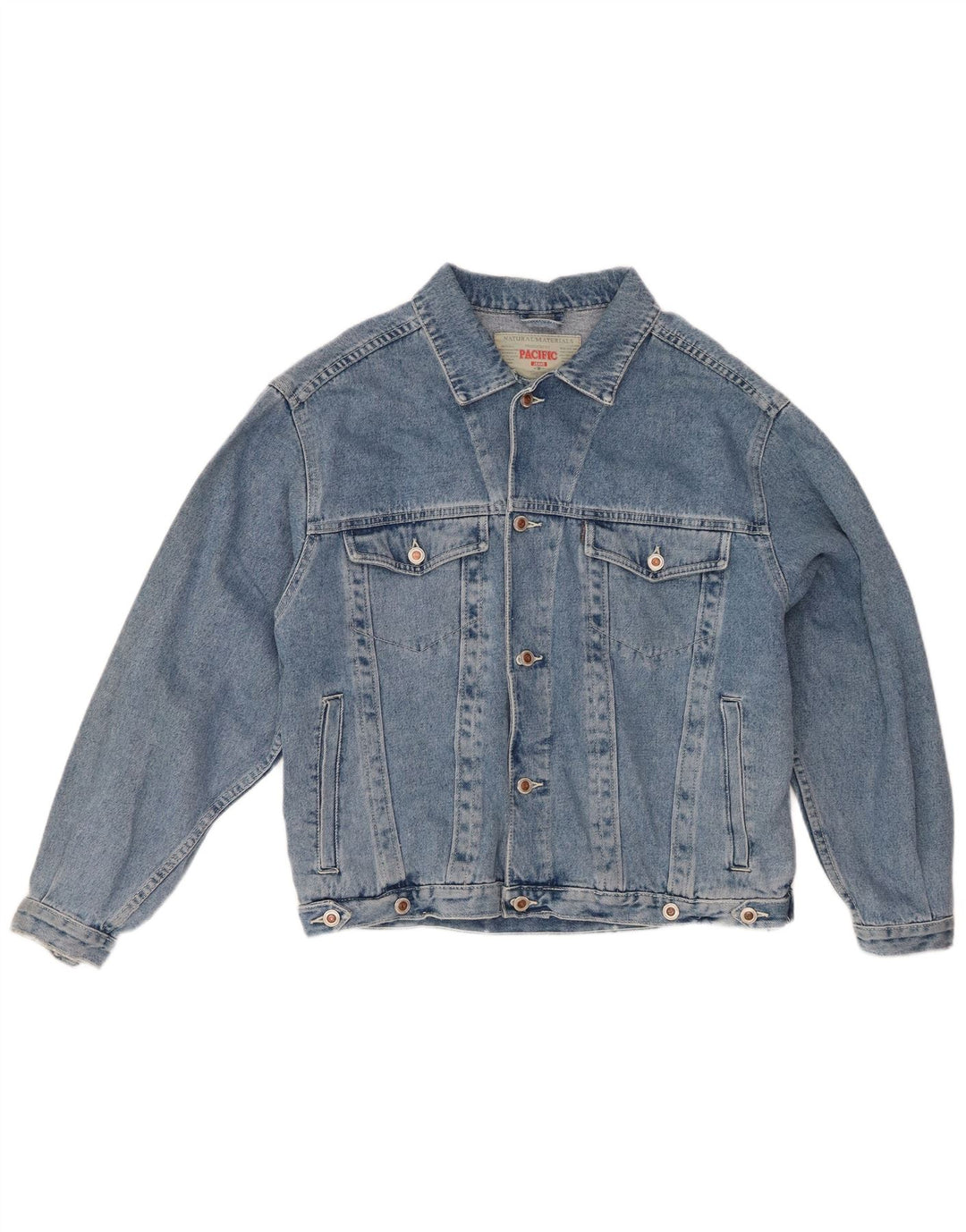 VINTAGE Mens Denim Jacket UK 40 Large Blue Cotton