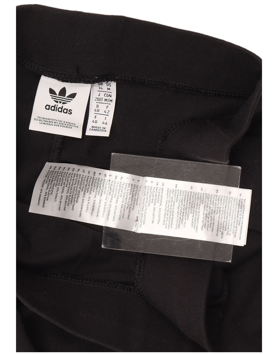 ADIDAS Womens Leggings UK 14 Medium Black Cotton