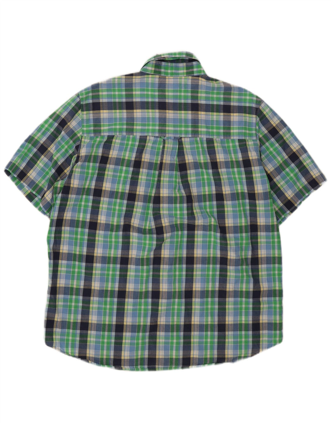 Chaps Chemise à manches courtes pour homme facile d'entretien en coton à carreaux verts