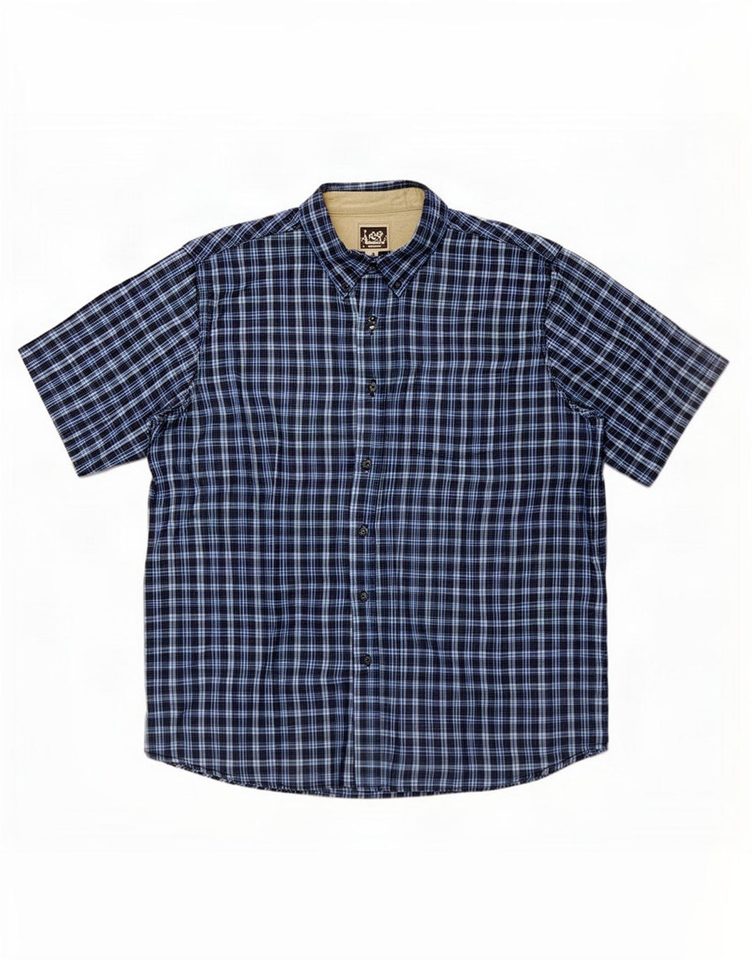 Lee Chemise à manches courtes pour homme 2XL en coton à carreaux bleu marine