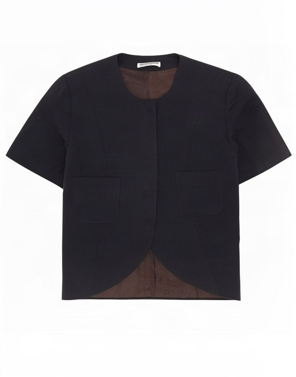 MIMMINA Veste blazer à manches courtes pour femme UK 14 Noir moyen