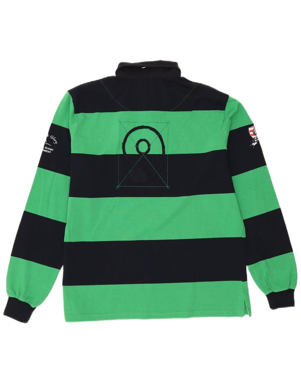 Mud & Glory Polo de rugby à manches longues pour homme XL rayé vert