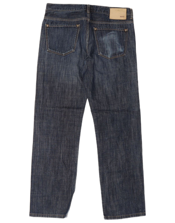 Hugo Boss Jean droit W34 L31 en coton bleu pour homme