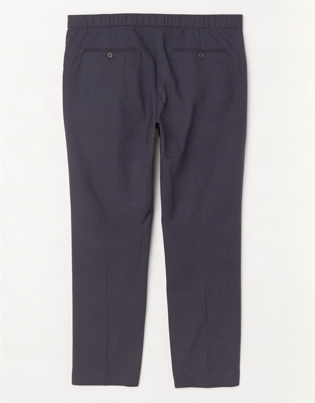Marks & Spencer Pantalon de Costume Droit Homme W40 L29 Bleu Marine Pied de Poule