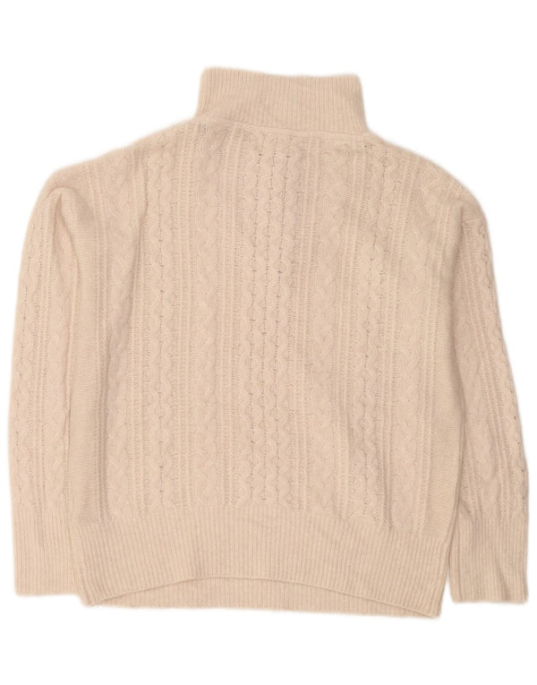 Fat Face Pull surdimensionné à col zippé pour femme UK 12 Medium Off White