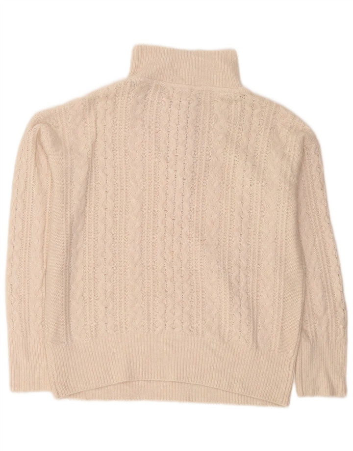 Fat Face Pull surdimensionné à col zippé pour femme UK 12 Medium Off White