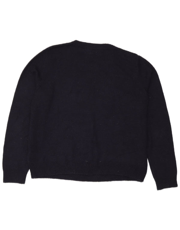 Marks & Spencer Pull ras du cou pour femme UK 18 XL Bleu marine Noël