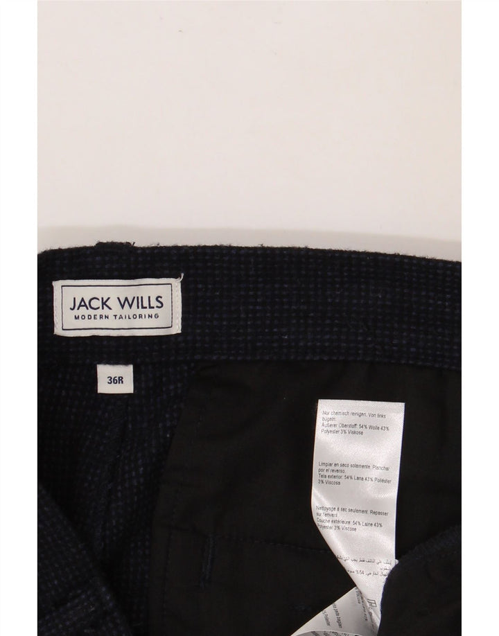JACK WILLS Pantalon Chino Pegged Homme W36 L27 Laine Bleu Marine