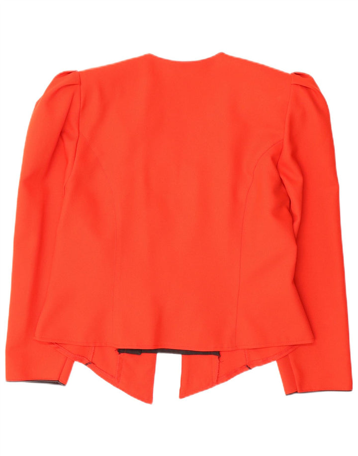 Veste Blazer Ouverte Femme Vintage IT 42 Rayé Rouge Moyen