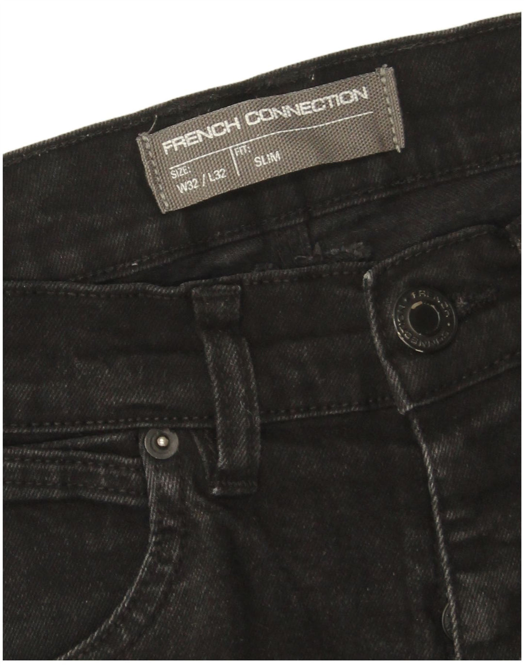 French Connection Jean Slim Homme W32 L32 Noir Coton