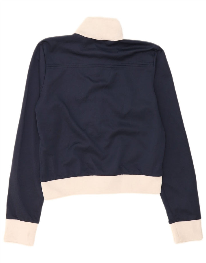 Zara Veste de survêtement courte pour femme UK 14 Bleu marine moyen Colourblock