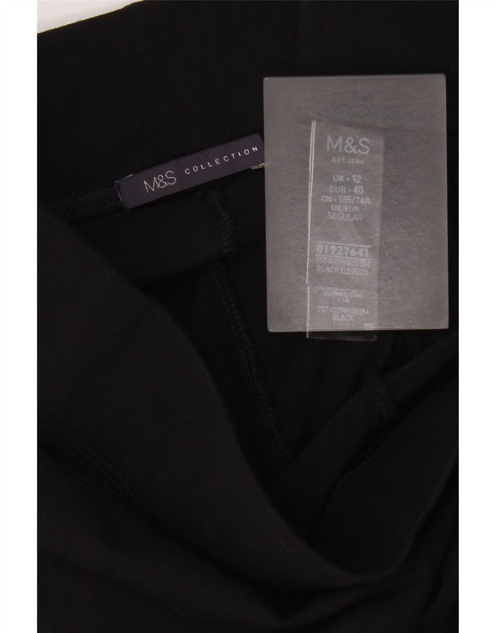 Marks & Spencer Leggings Femme UK 12 Coton Noir Moyen