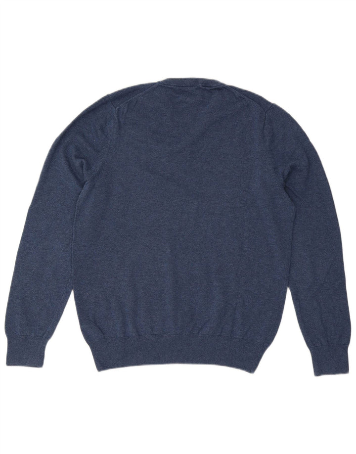Marks & Spencer Pull Col V Homme Bleu Moyen Coton