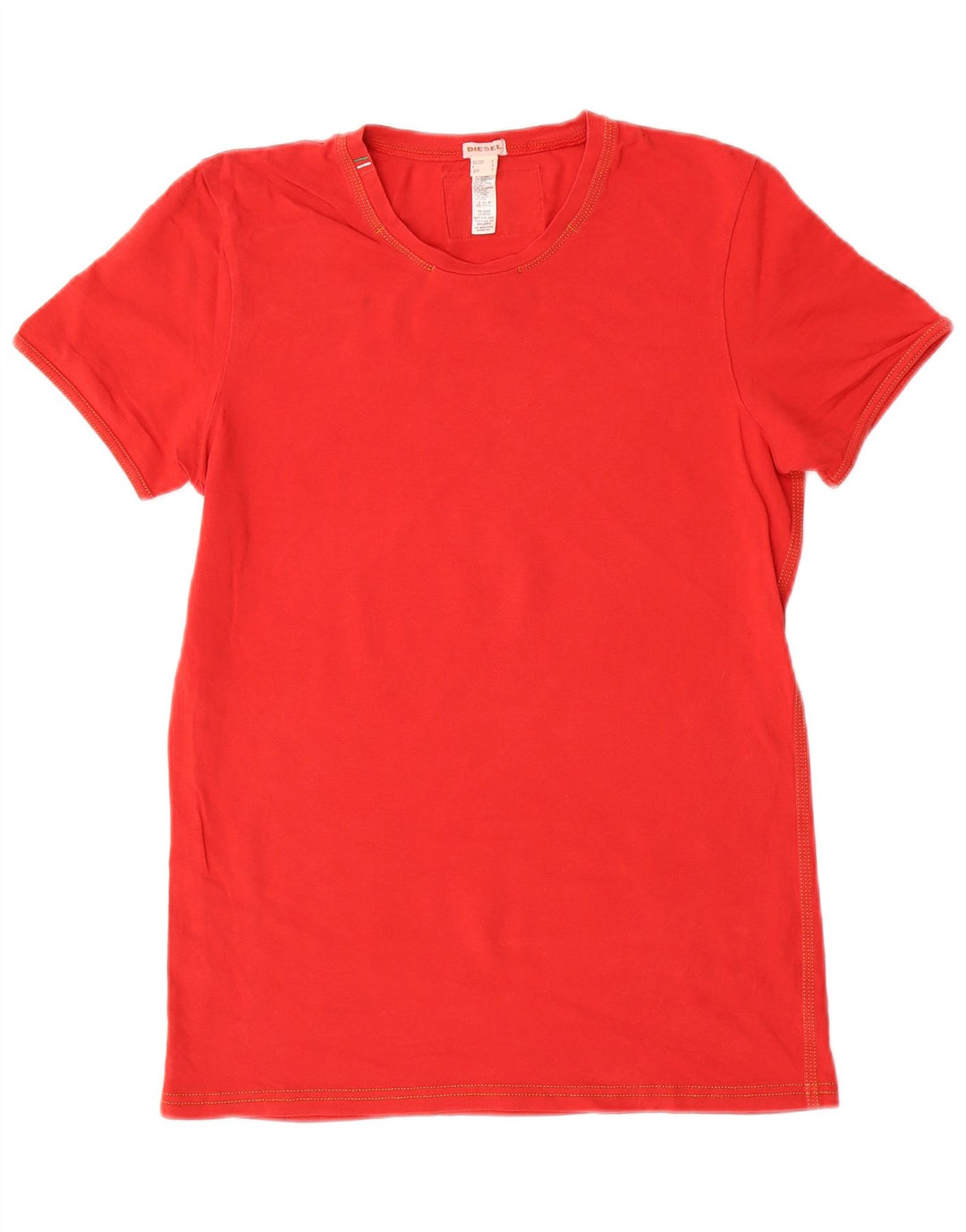 DIESEL T-Shirt Femme Top UK 10 Petit Rouge Coton