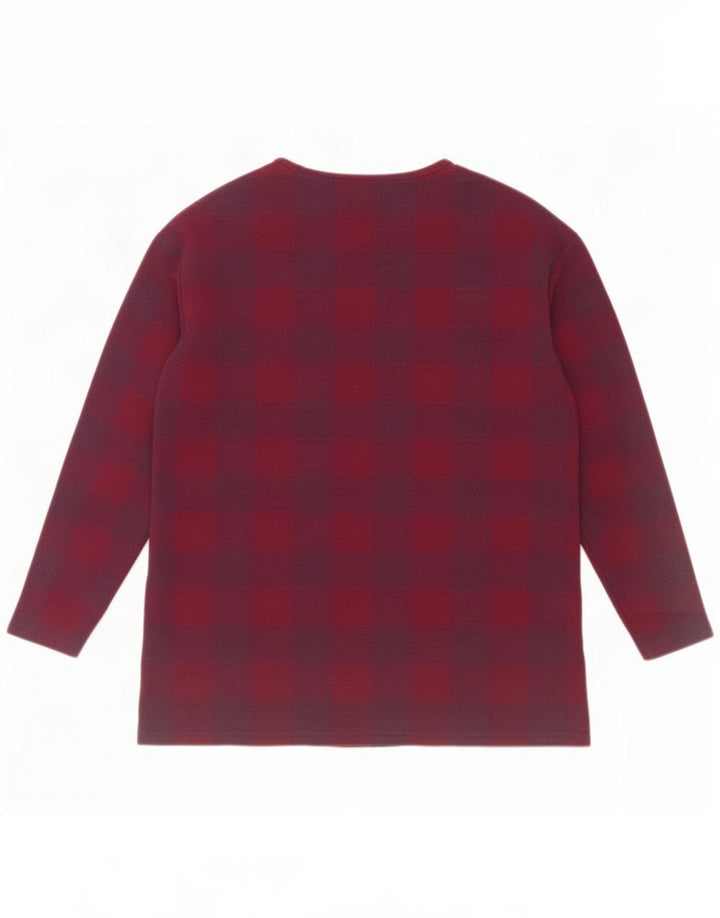 Marks & Spencer Haut à manches longues pour femme UK 44 Grand carreaux violets Polyester