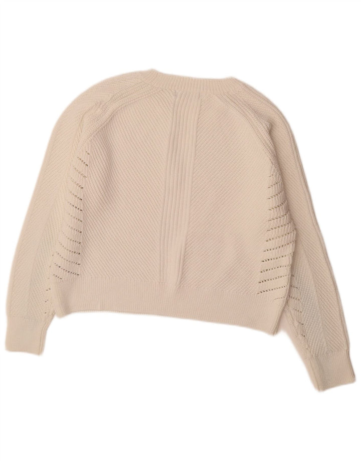 Marks & Spencer Pull col bateau pour femme UK 14 en coton blanc moyen