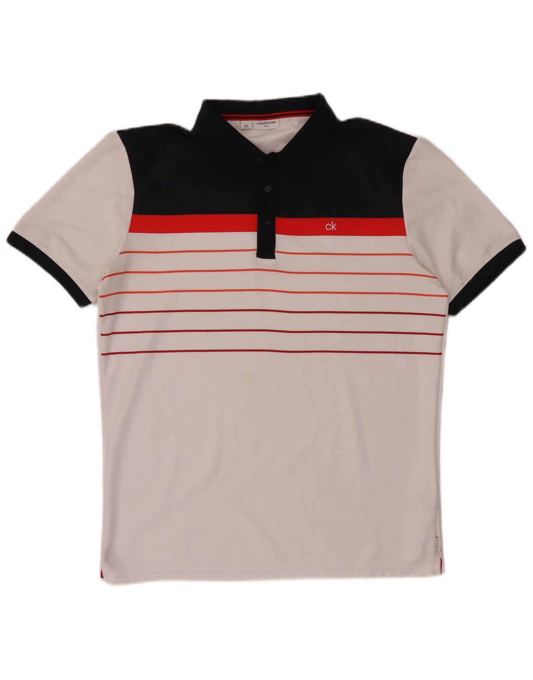 Calvin Klein Polo Homme Grand Blanc Colorblock Polyester