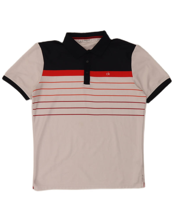 Calvin Klein Polo Homme Grand Blanc Colorblock Polyester
