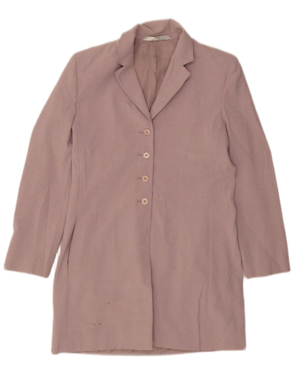 Marks & Spencer Veste blazer longue à 4 boutons pour femme UK 12 Violet moyen