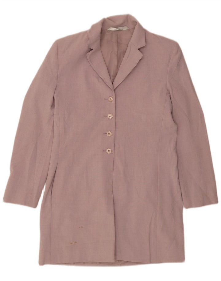 Marks & Spencer Veste blazer longue à 4 boutons pour femme UK 12 Violet moyen