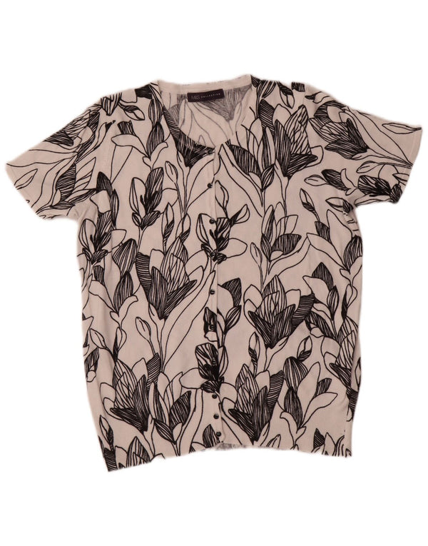 Marks & Spencer Pull Cardigan pour Femme UK 16 Grand Noir Floral