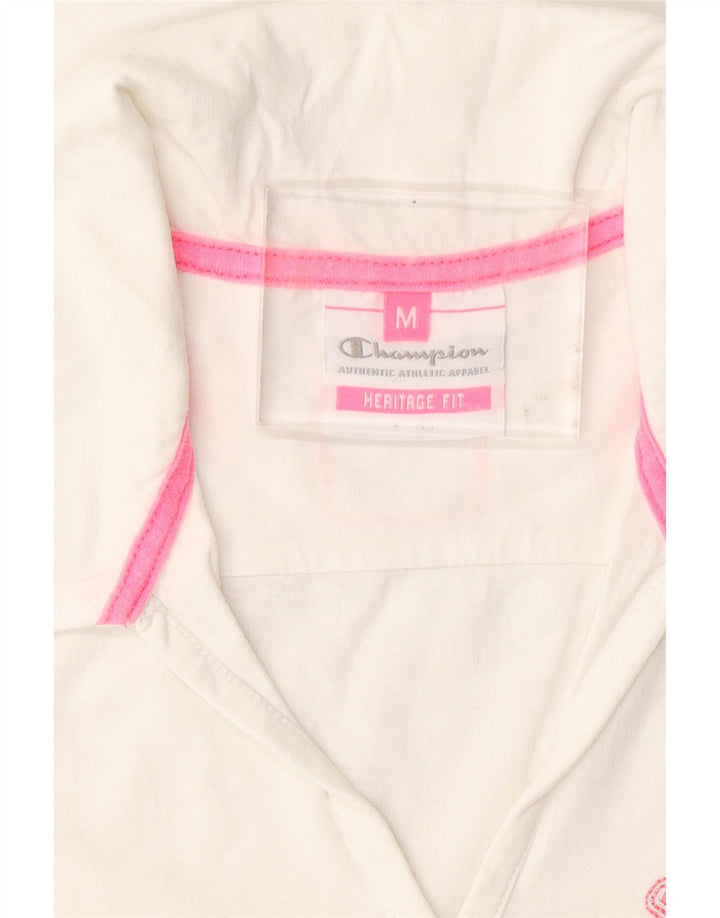CHAMPION Polo Heritage Fit pour femme UK 12 Blanc moyen