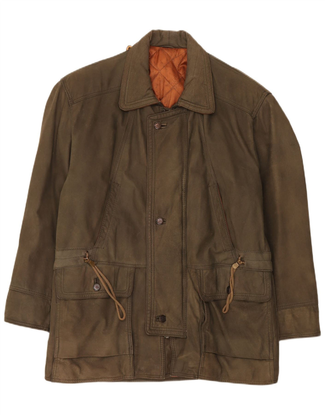 veste en cuir homme vintage UK 42 XL Cuir Kaki