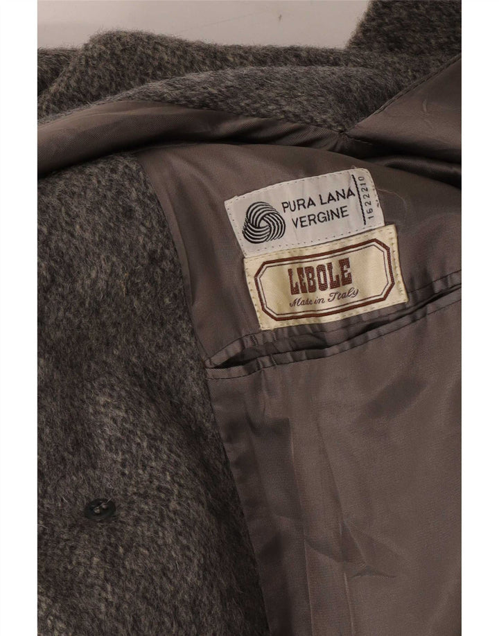 Lebole Manteau Homme UK 36 Petit Gris Laine Vierge
