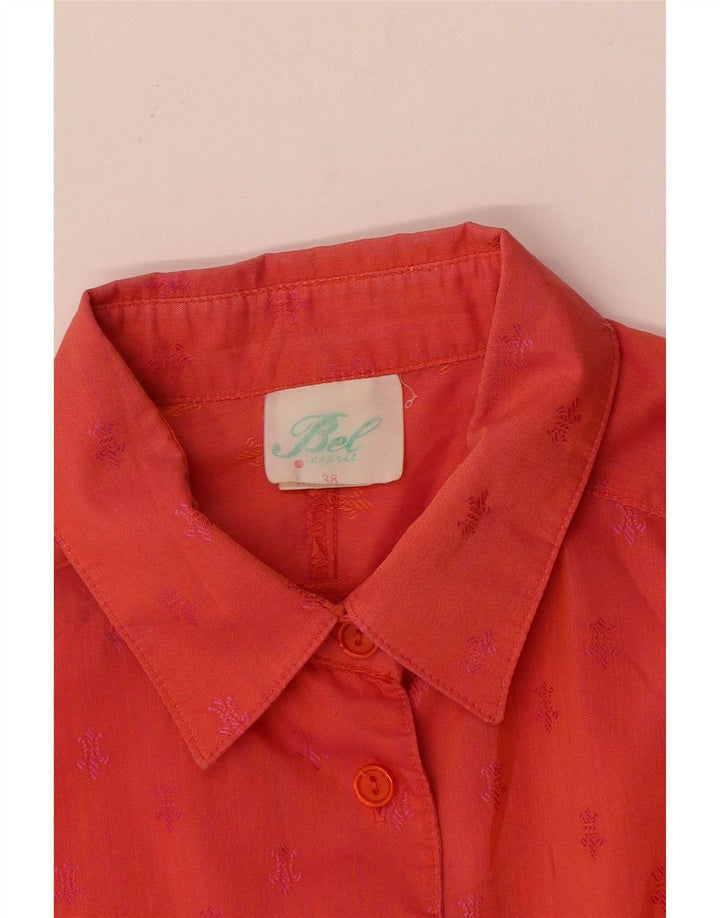 chemise à manches longues femme vintage EU 38 Coton moucheté rouge moyen
