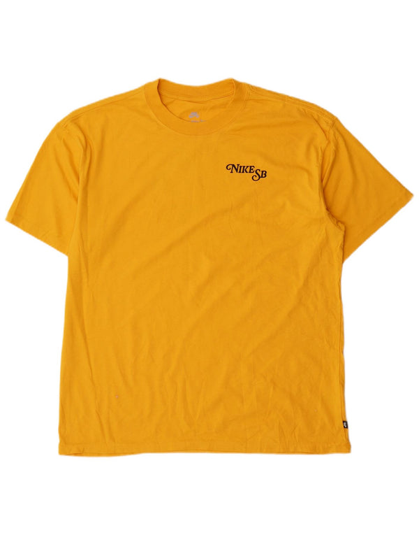 Nike T-shirt ample en coton à motif floral jaune moyen pour homme