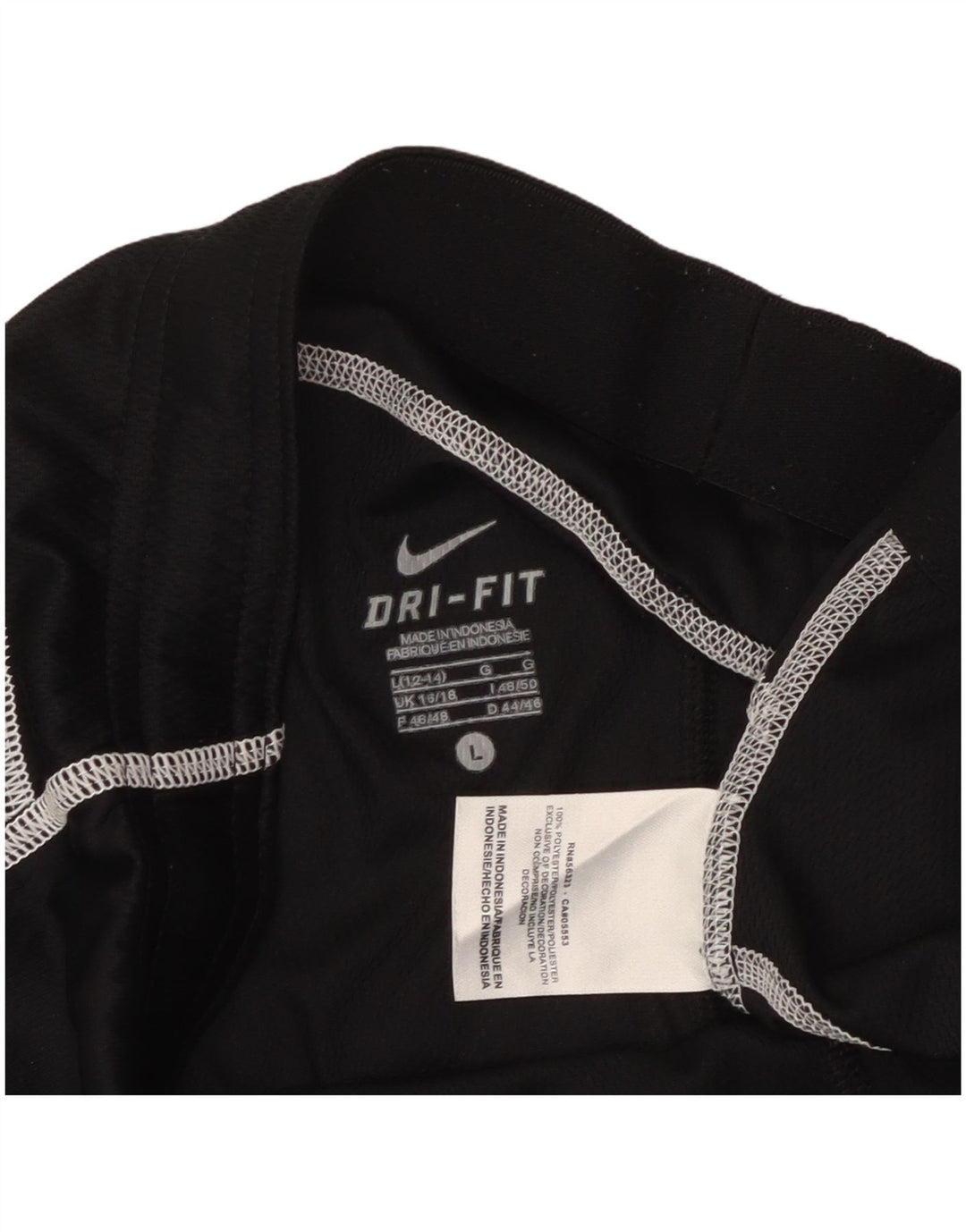 NIKE Short de sport Dri Fit pour femme UK 16/18 Large Noir Polyester