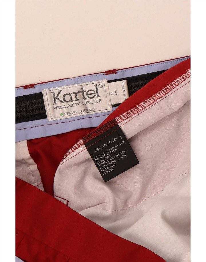 Kartel Pantalon de Costume Droit Homme W38 L33 Rouge Polyester