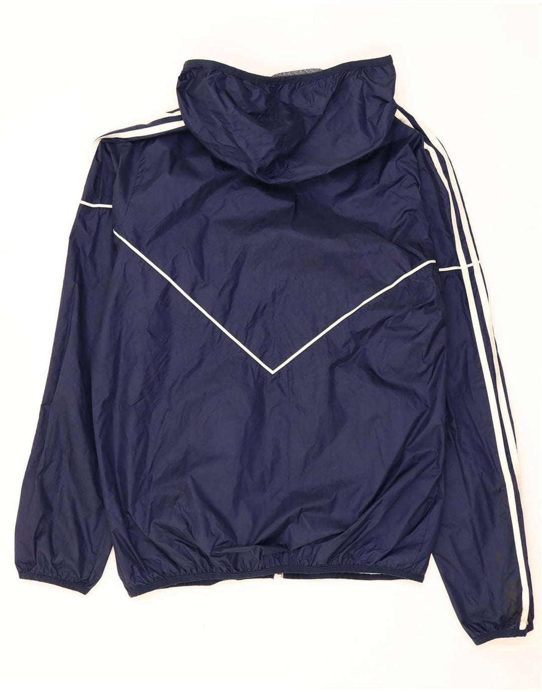 Adidas Veste de pluie à capuche pour homme UK 38 Bleu marine moyen Polyester
