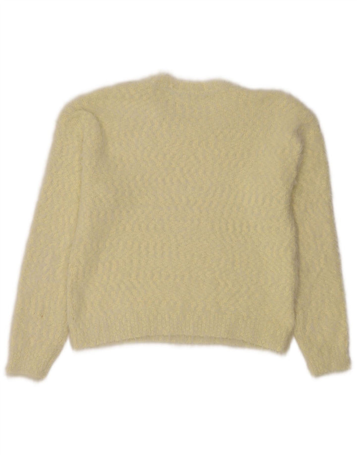 Marks & Spencer Pull à col rond pour femme UK 12 Jaune moyen moucheté