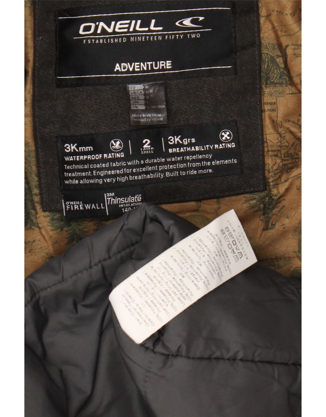 O'NEILL Parka à capuche pour homme UK 38 Gris moyen Polyester