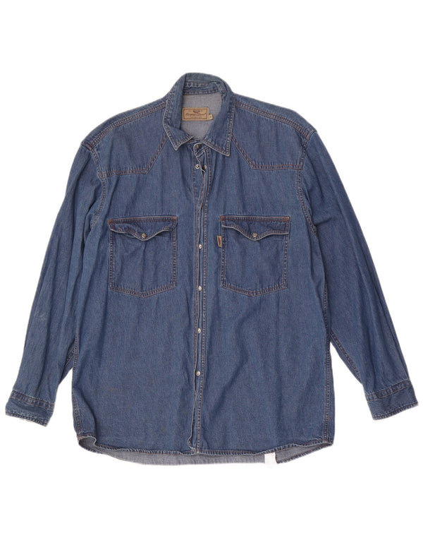 European Project Chemise en Jean Homme Bleu Moyen Coton