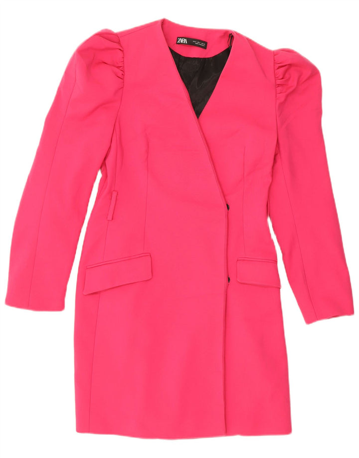 Zara Femme Pardessus UK 8 Petit Coton Rose