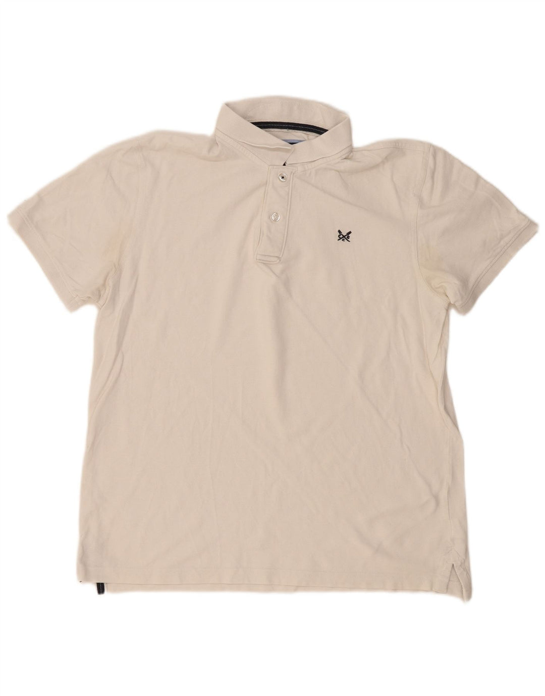CREW CLOTHING Polo Homme XL Blanc Coton