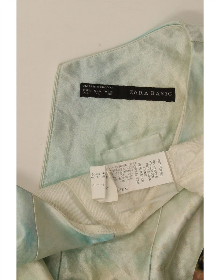 Zara Robe trapèze sans manches à motif abstrait pour femme UK 18 XL Multicolore
