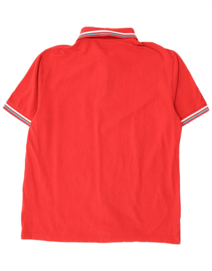 Kappa Polo Homme Large Rouge Rayé Coton