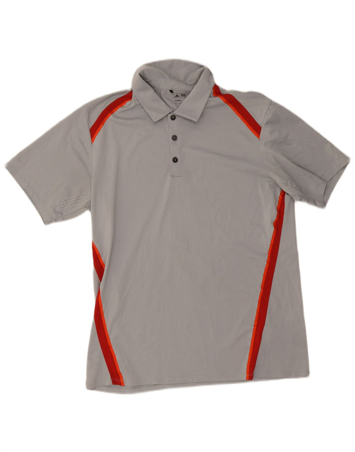 Adidas Hommes Climacool Polo Grand Gris Colorblock Polyester