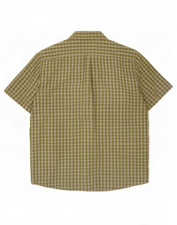 Brugi Chemise à manches courtes pour homme UK 50 3XL Vert à carreaux en coton