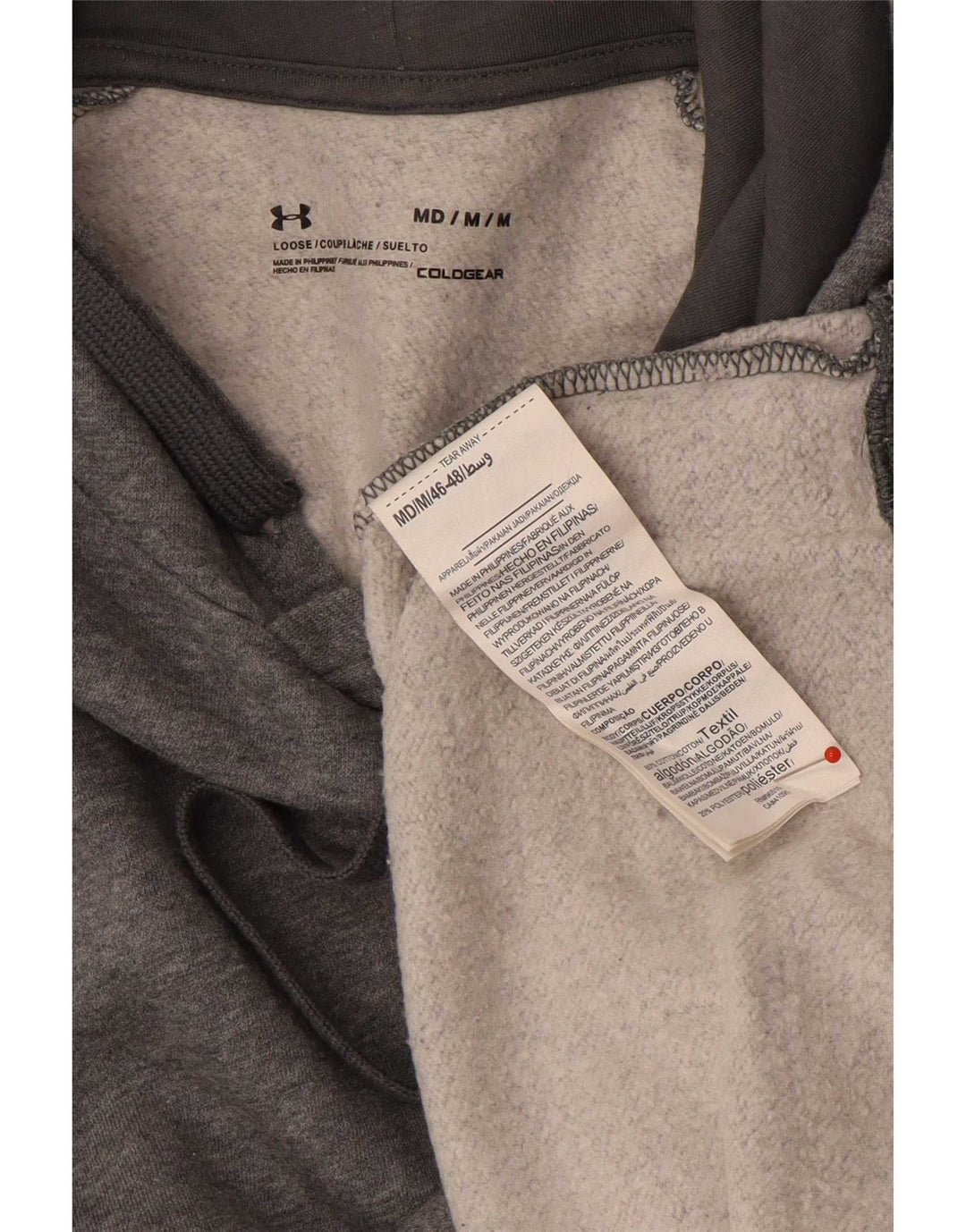 Under Armour Pull à Capuche Cold Gear Homme Gris Moyen Coton